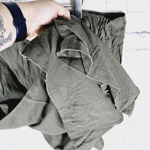 PER SE | linen blend wide leg drawstring waist cropped pants - Picture 5 of 7